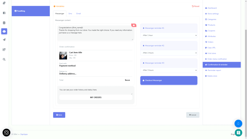 SocalBot Checkout messages