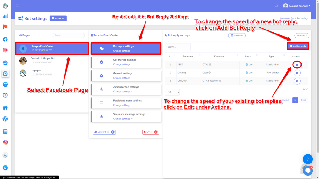 Screenshot on How to Change the Speed of Your Bot