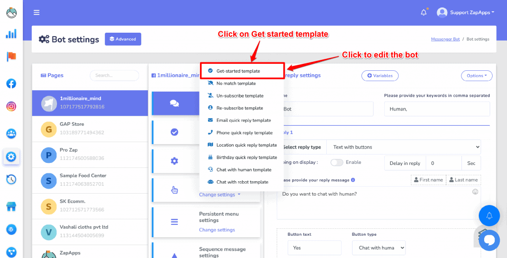 Screenshot on How to Pause & Resume A Messenger Bot