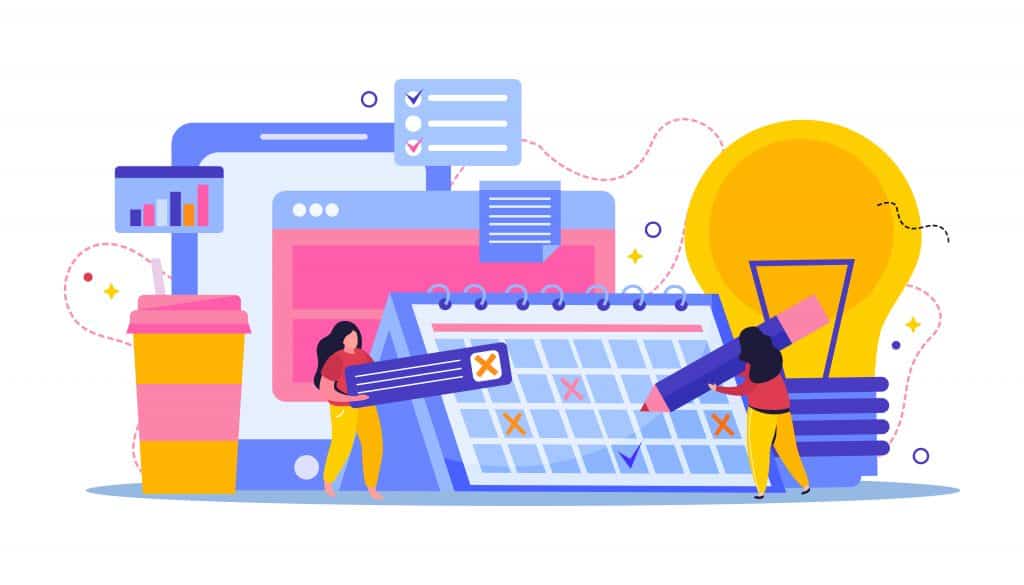 Scheduling Social Media Posts Vector
